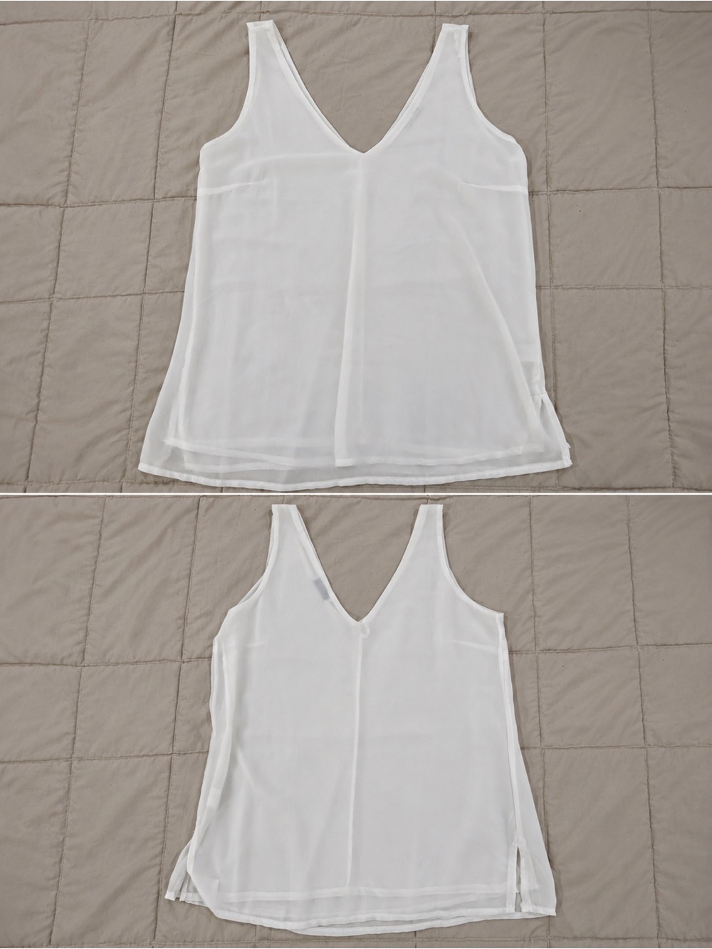 Women's White V-Neck Sleeveless Blouse